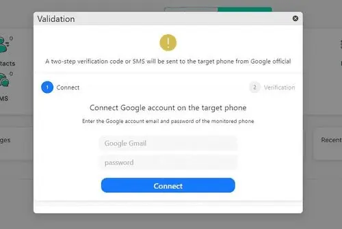 Connectez votre compte Google cible et terminez la vérification