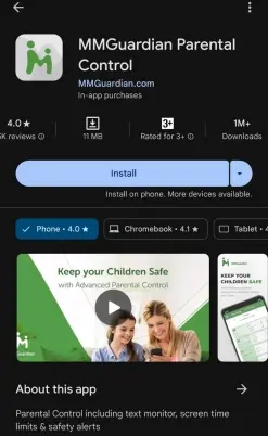 
        Téléchargez l’application MMGuardian Parental Control.