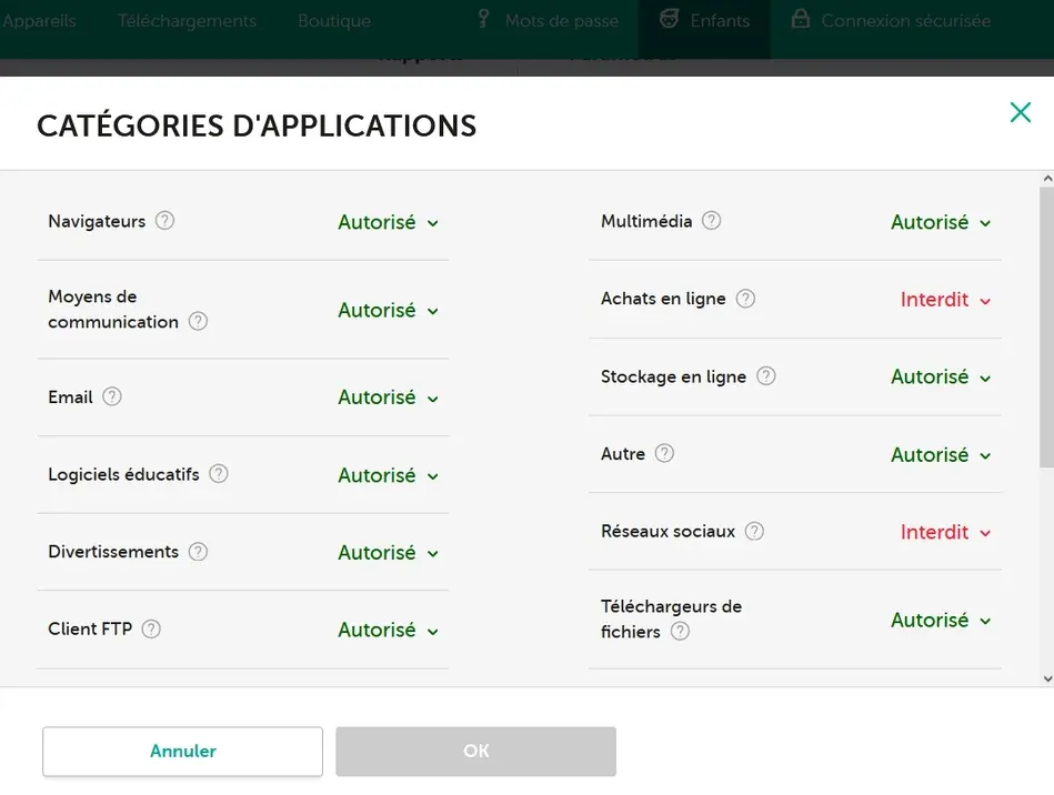 Gestion des applications