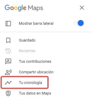 historial de ubicaciones de google maps.