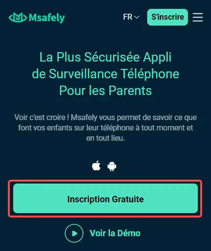 Inscription gratuite sur Msafely