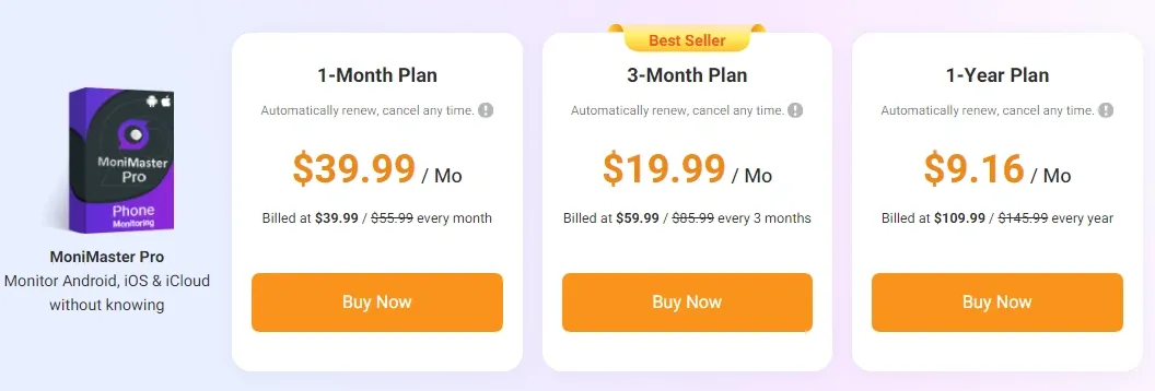 
        MoniMaster plans and prices