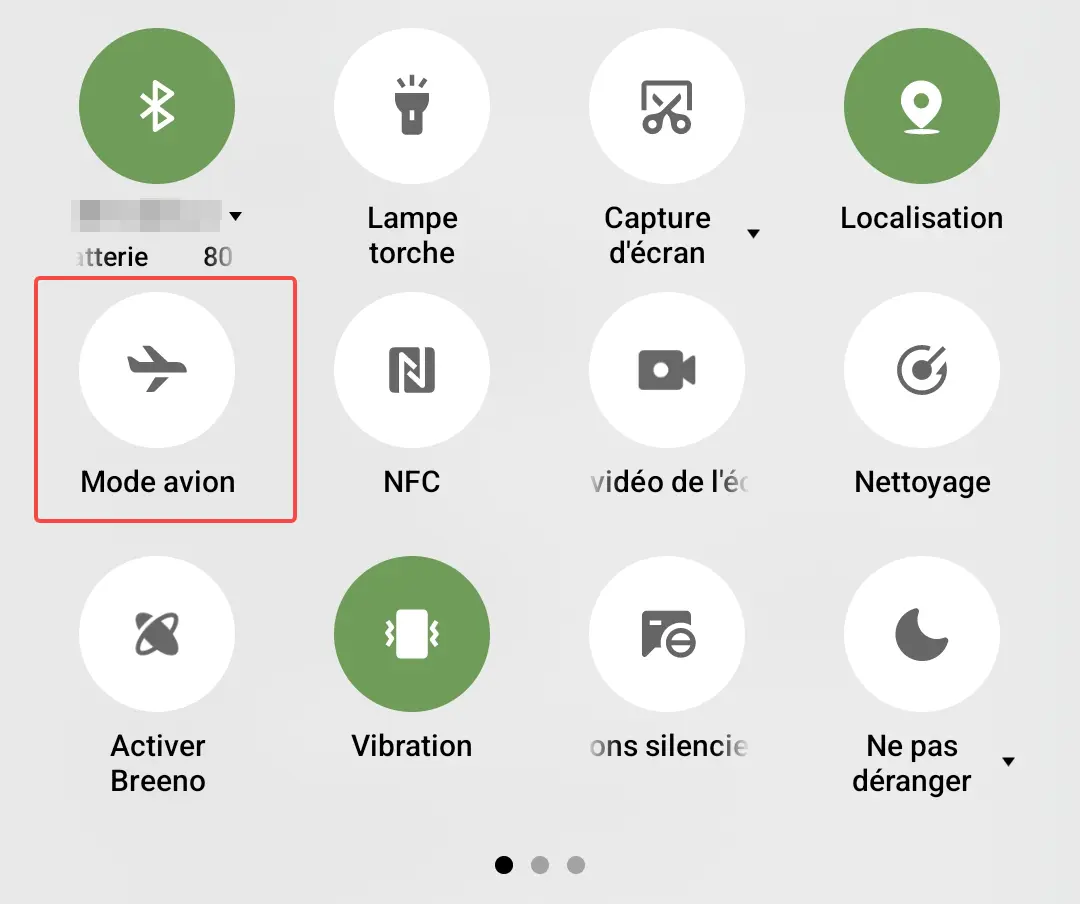 
Activer le mode Avion