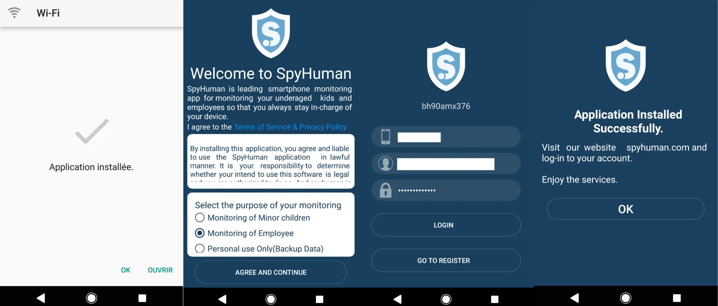 Reliez SpyHuman à votre compte