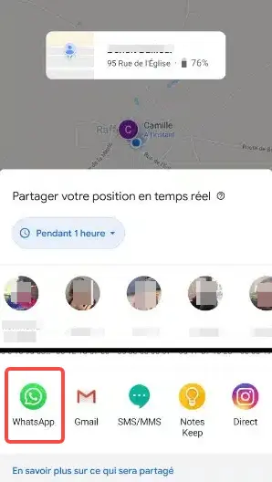 
Partager la position via Google Maps