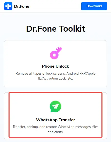 
Dr.Fone WhatsApp Transfer