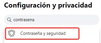 Contraseña y seguridad