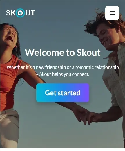 
Skout homepage screenshot.