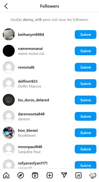 Suivre quelqu'un sur Instagram