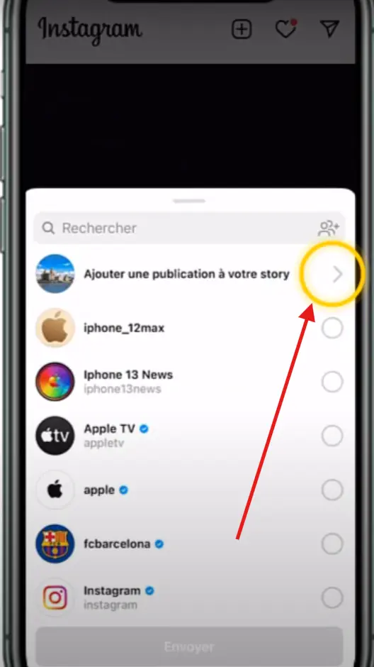 Ajouter une publication à votre story