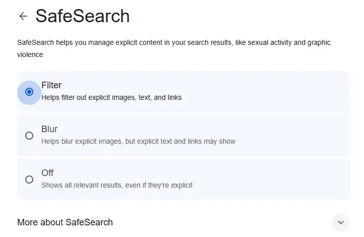 Use Google SafeSearch to block porn on an iPhone.