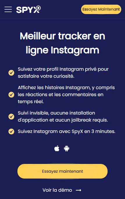 Tracker en ligne Instagram - SpyX