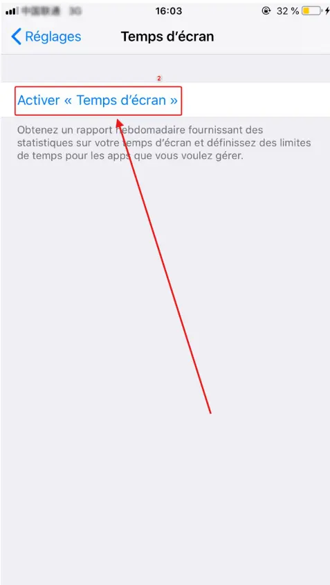 Activez Temps d’écran