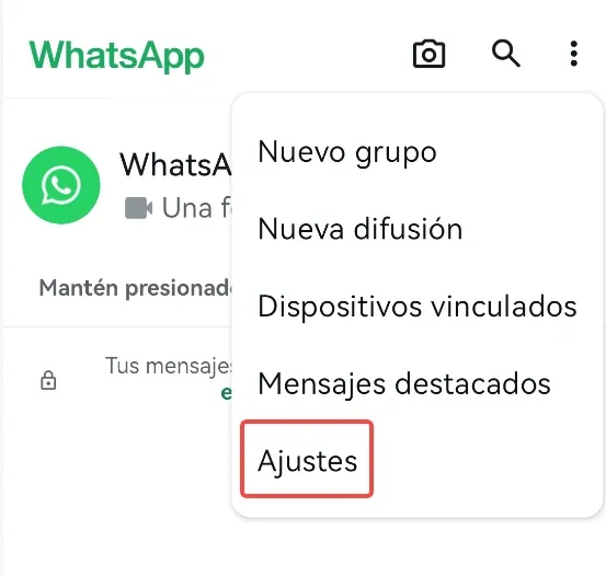 Ajustes de WhatsApp