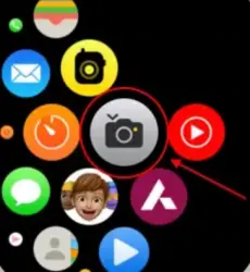 Find camera app in Apple Watch.