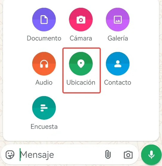 Captura de pantalla de ubicación en WhatsApp.