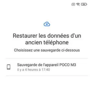 Choisissez de restaurer une sauvegarde depuis Google Drive.