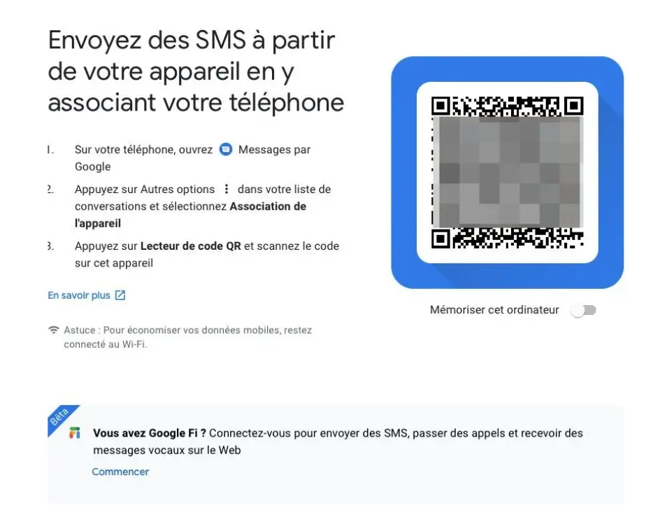 Sur votre ordinateur ou tablette, ouvrez Google Messages