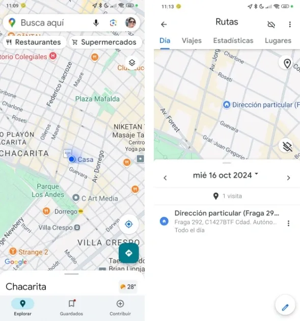 Imágenes de la aplicación de Google Maps