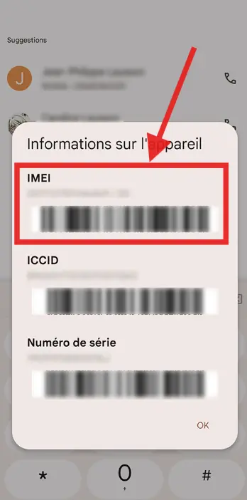 Notez le numéro IMEI de Android