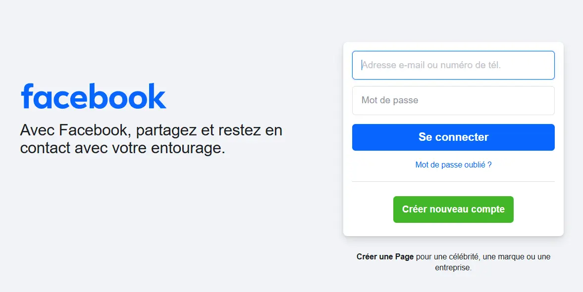 Connectez-vous à Facebook.