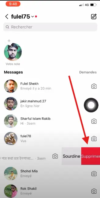 Supprimer une conversation Instagram entière sur iPhone