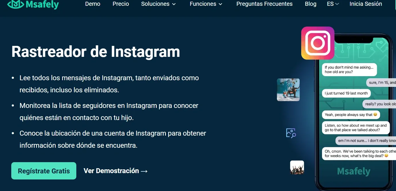 Pantalla de Masafely para Instagram.