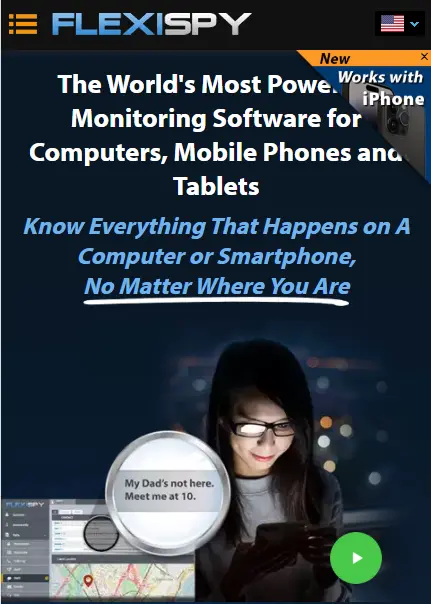 FlexiSPY homepage screenshot.