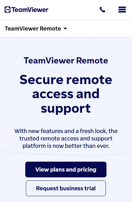 TeamViewer homepage screenshot.