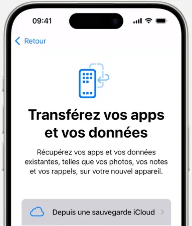 Clonage iPhone sans fil via iCloud