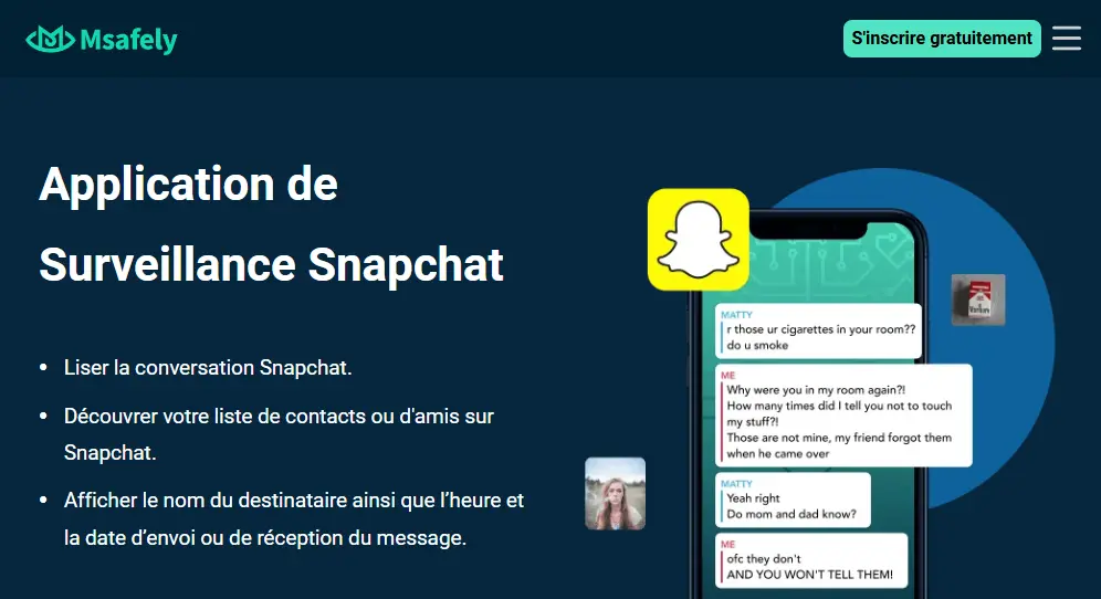 Application de surveillance Snapchat - Msafely