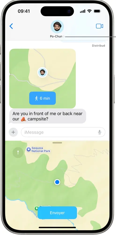 Partager localisation sur iMessage