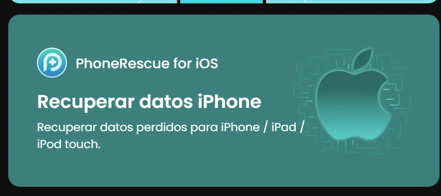    Pantalla de phone rescue.       