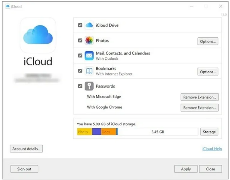    Pantalla de icloud.       