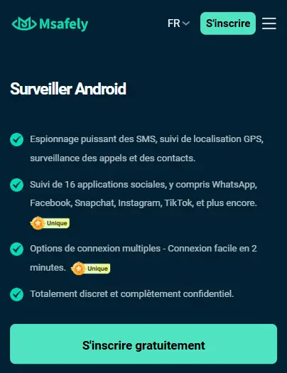 Logiciel espion Android sans installation - Msafely