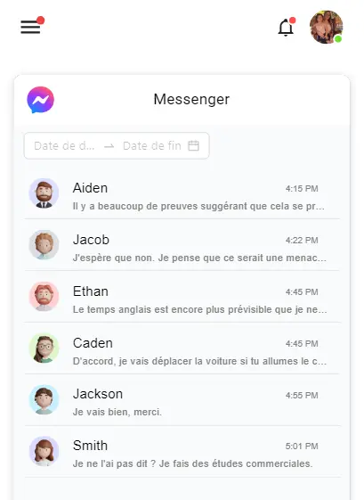 Surveiller les messages de Facebook Messenger sur le tableau de bord de Msafely