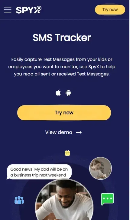 SpyX text messages monitoring.