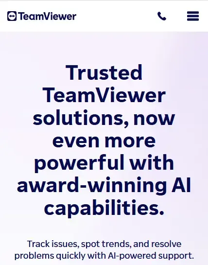TeamViewer homepage screenshot.
