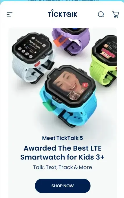 TickTalk homepage screenshot.