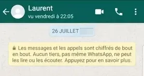 Activer message éphémère WhatsApp