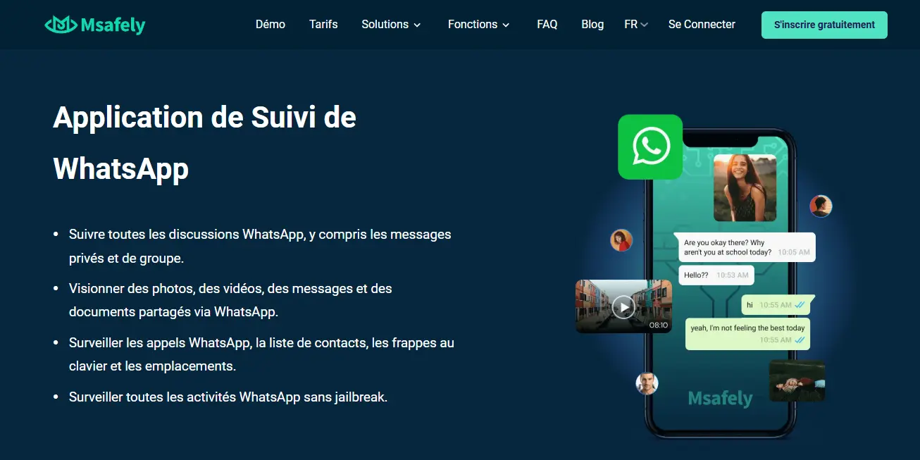 Apllication de suivi de WhatsApp - Msafely