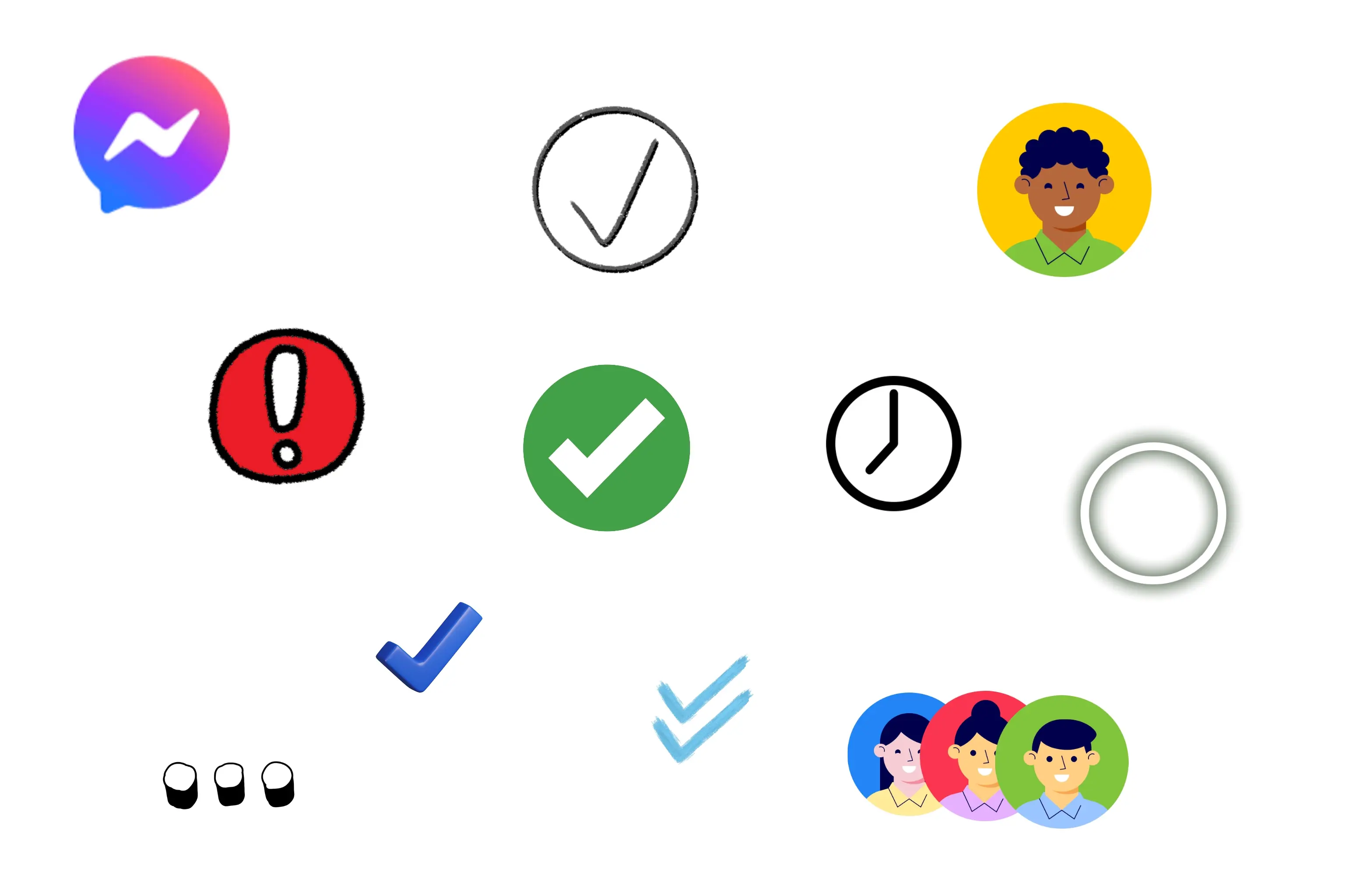 les symboles d’état du message sur Facebook Messenger
