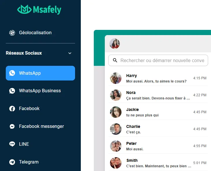 Recevoir les message WhatsApp sur le tableau de bord de Msafely