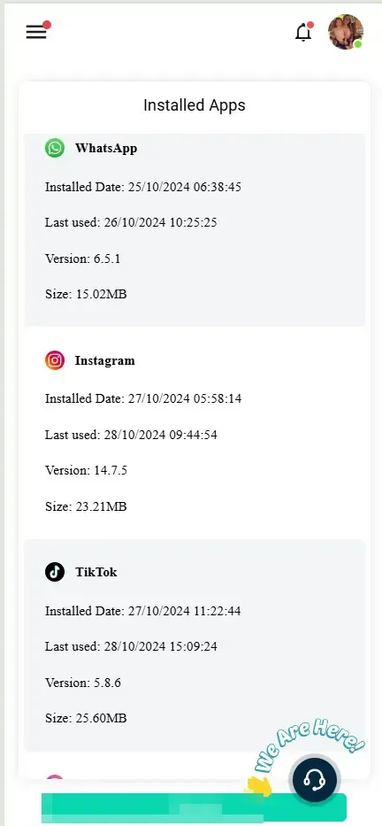Msafely installed app tracking demo.