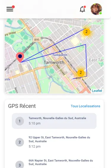 Suivi de localisation en temps réel avec Msafely