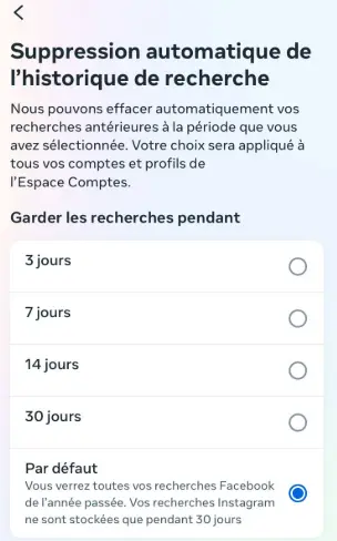Comment supprimer l'historique de navigation Instagram automatiquement