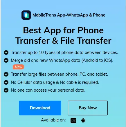 MobileTrans app.
