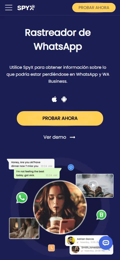 La función de WhatsApp de SpyX.