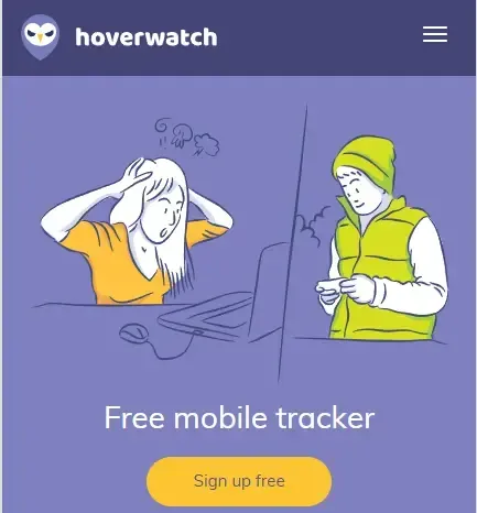 Hoverwatch app homepage screenshot.