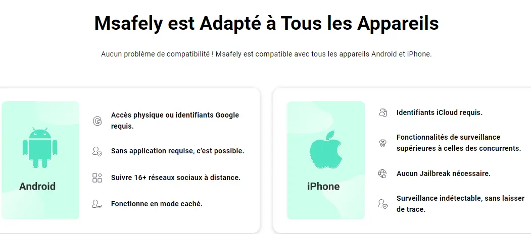 Msafely est compatibles avec tous les appareils